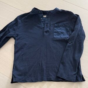 Mayoral boys Navy Long-Sleeve Henley Pocket Shirt size 6